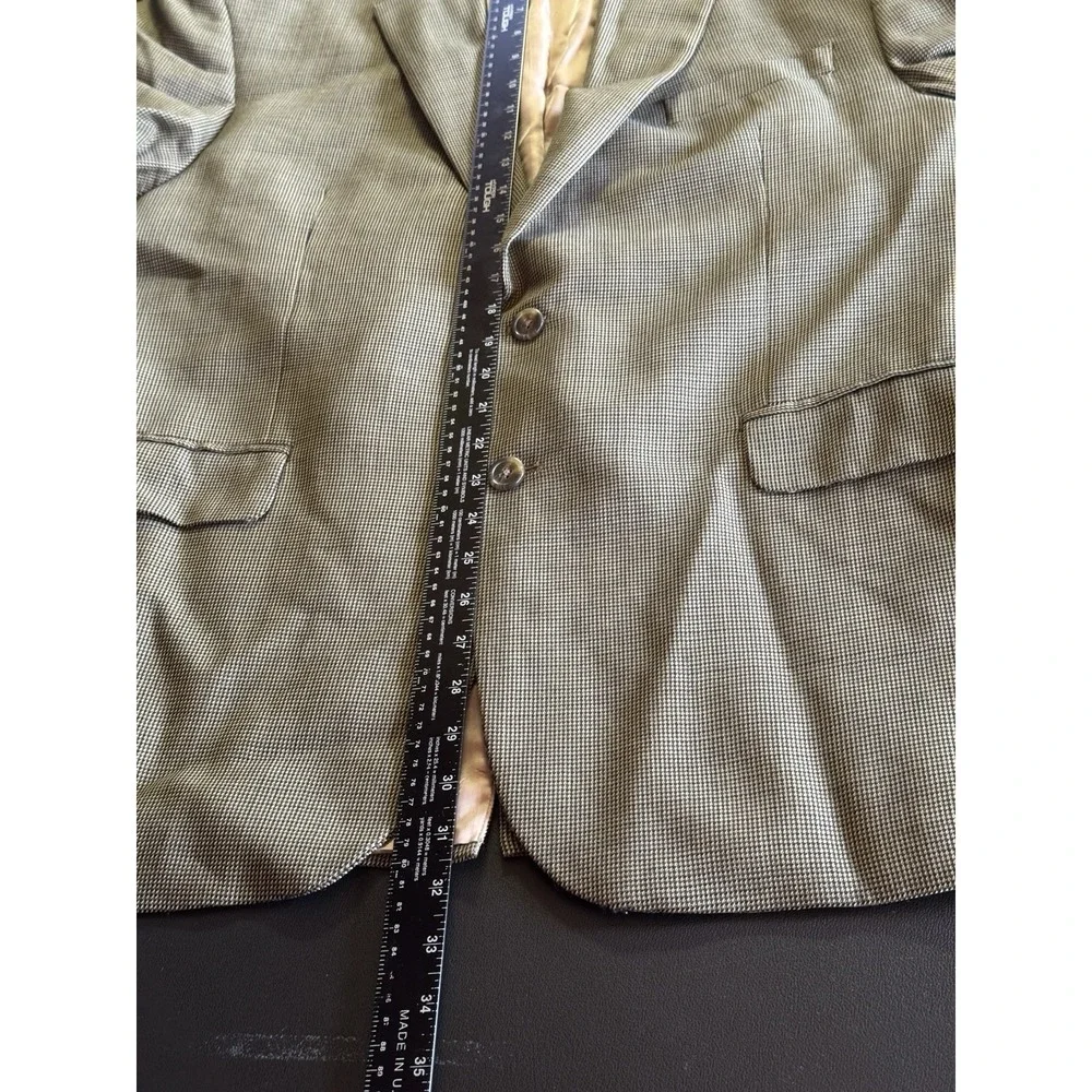 Lauren Ralph Lauren Houndstooth Blazer 42R Wool Brown Sport‎ Coat Jacket